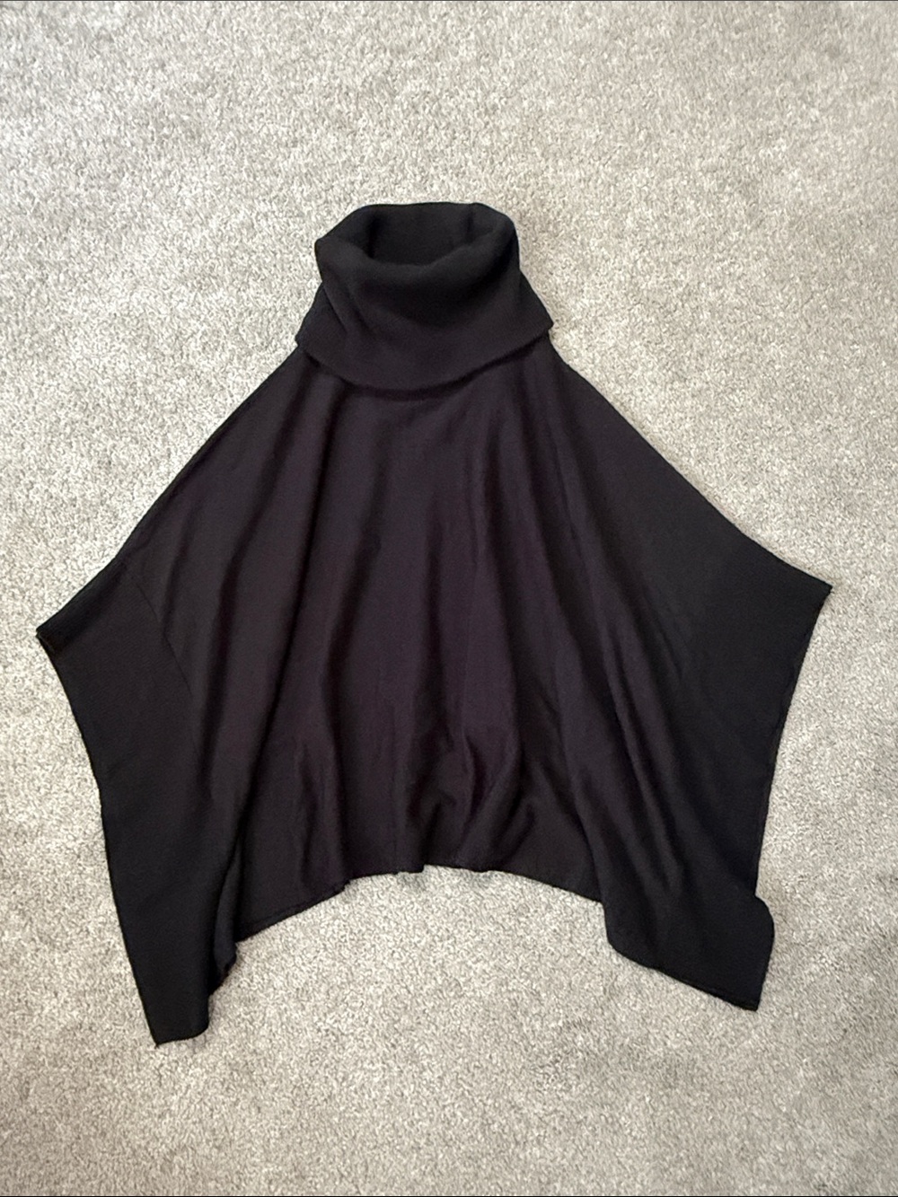 LOFT Black Turtleneck Knit Poncho Sweater Size XS/S